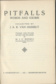 PITFALLS WORDS AND IDIOMS – COLLECTED BY J.A.K. VAN HASSELT - 1931