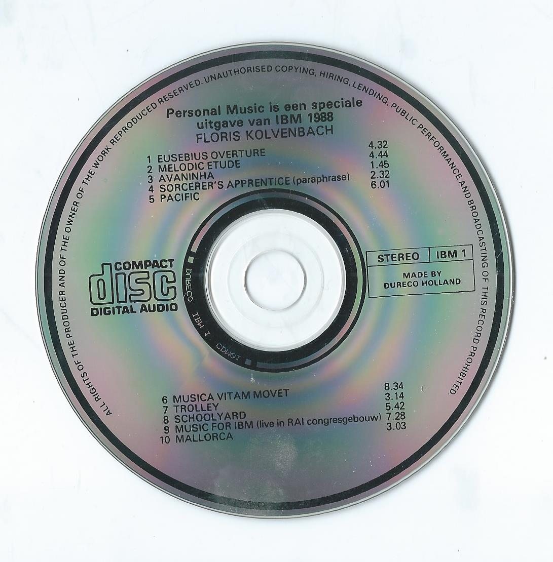 CD – Floris Kolvenbach – Personal Music - 1988