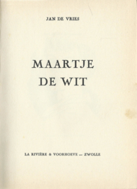 MAARTJE DE WIT – JAN DE VRIES - 1957