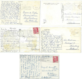 SET van 5 ansichtkaarten – Frankrijk – o.a. 1953, 1951 en 1961