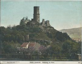 Prent – FOTO – DER RHEIN. Godesberg, die Ruine (kleur) - 1904