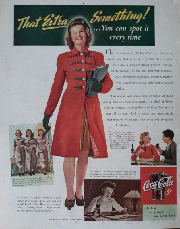 Prent - Coca-Cola - 'That Extra Something!' - 1943