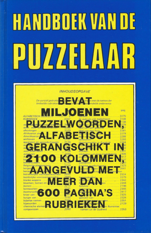 HANDBOEK VAN DE PUZZELAAR – H.C. van den Welberg - 1988