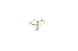Ring triple turquoise stone (stainless steel)