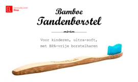 Tandenborstel - Bamboe - Voor kinderen - Blauw - ultra-soft