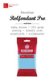 Rolfondant - Renshaw - 250 gram - Baby blauw