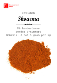Kruidenmix - Shoarmakruiden - Amsterdamse - 100 gram