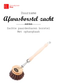 Borstel - Afwasborstel - Zwart - Paardenhaar