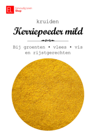 Kruidenmix  - Kerriepoeder  mild -  ZONDER ZOUT - 75 gr