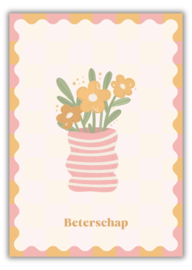 Wenskaart - Kleurrijke bloemenvaas - Joke Ontwerpt