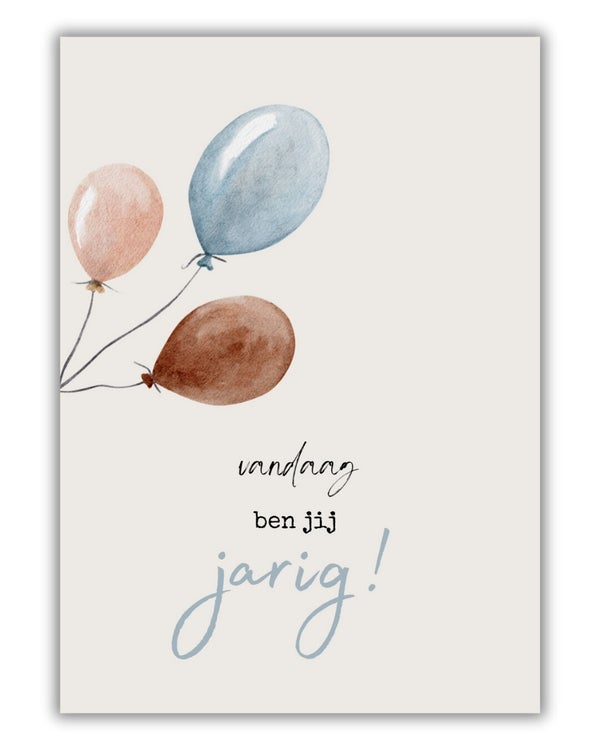 Wenskaart - Vrolijke ballonnen voor mannen - Joke Ontwerpt