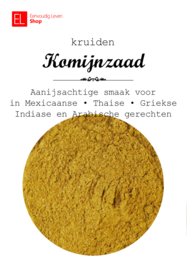 Kruiden - Komijnzaad (Djinten) - gemalen - 60 gram