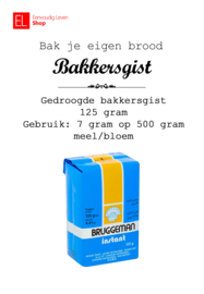 Gist - Bruggeman - Gedroogde bakkersgist - 125 gram