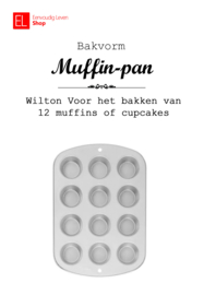 Bakvorm - Cupcakes en of muffins - pan voor 12 cups