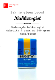 Gist - Bruggeman - Gedroogde bakkersgist - 125 gram