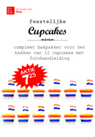 Bakpakket - Alles voor het bakken van 12 feestelijke cupcakes