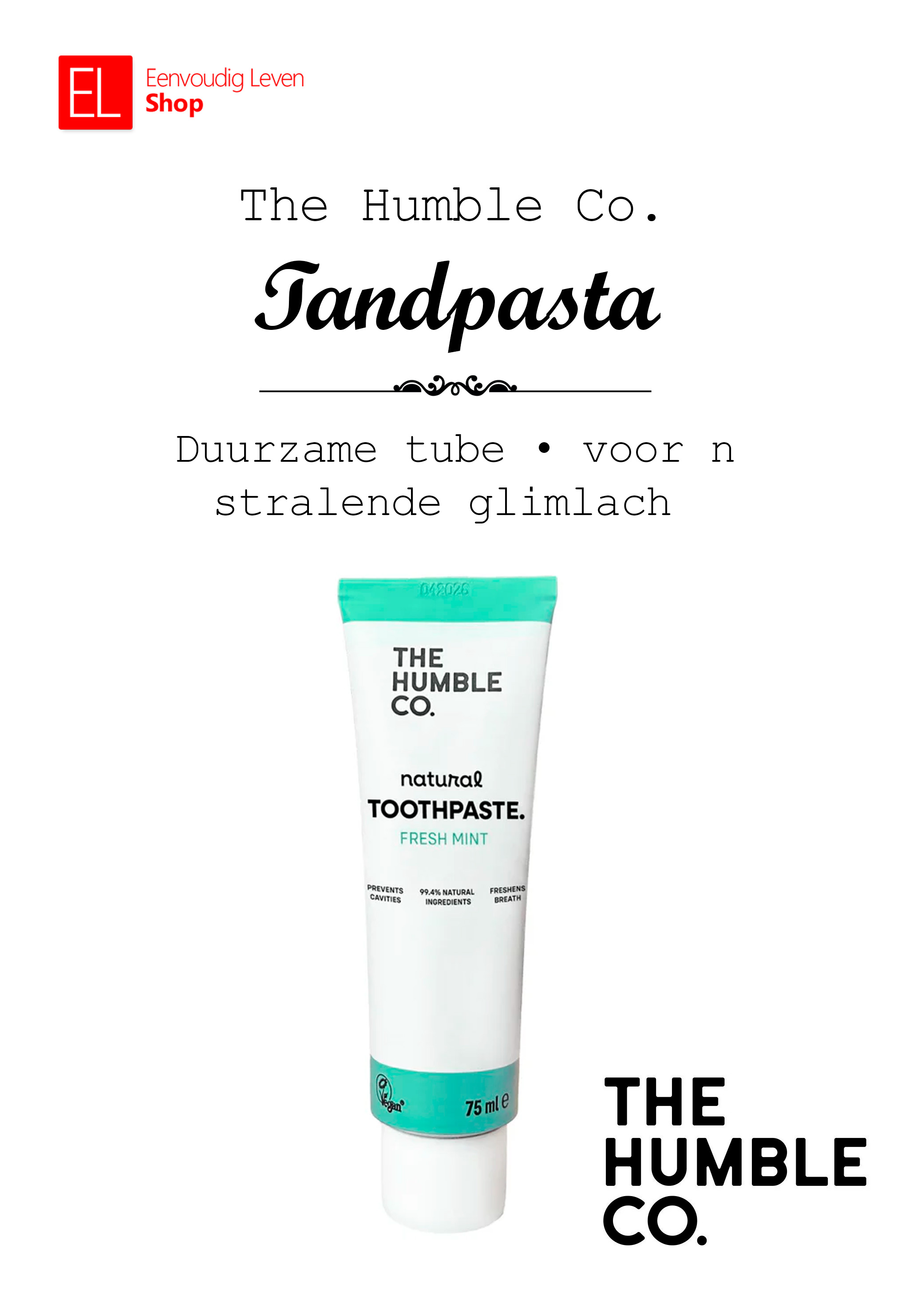 Tandpasta - Natuurlijke - Mint - 75 ml