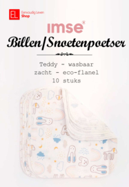 Vimse - Teddy billendoekjes/snoetenpoetsers - wasbaar - zacht eco-flanel - 10 stuks