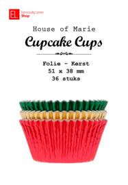 Cups - cupcake - House of Marie - folie - kerst - 36 stuks
