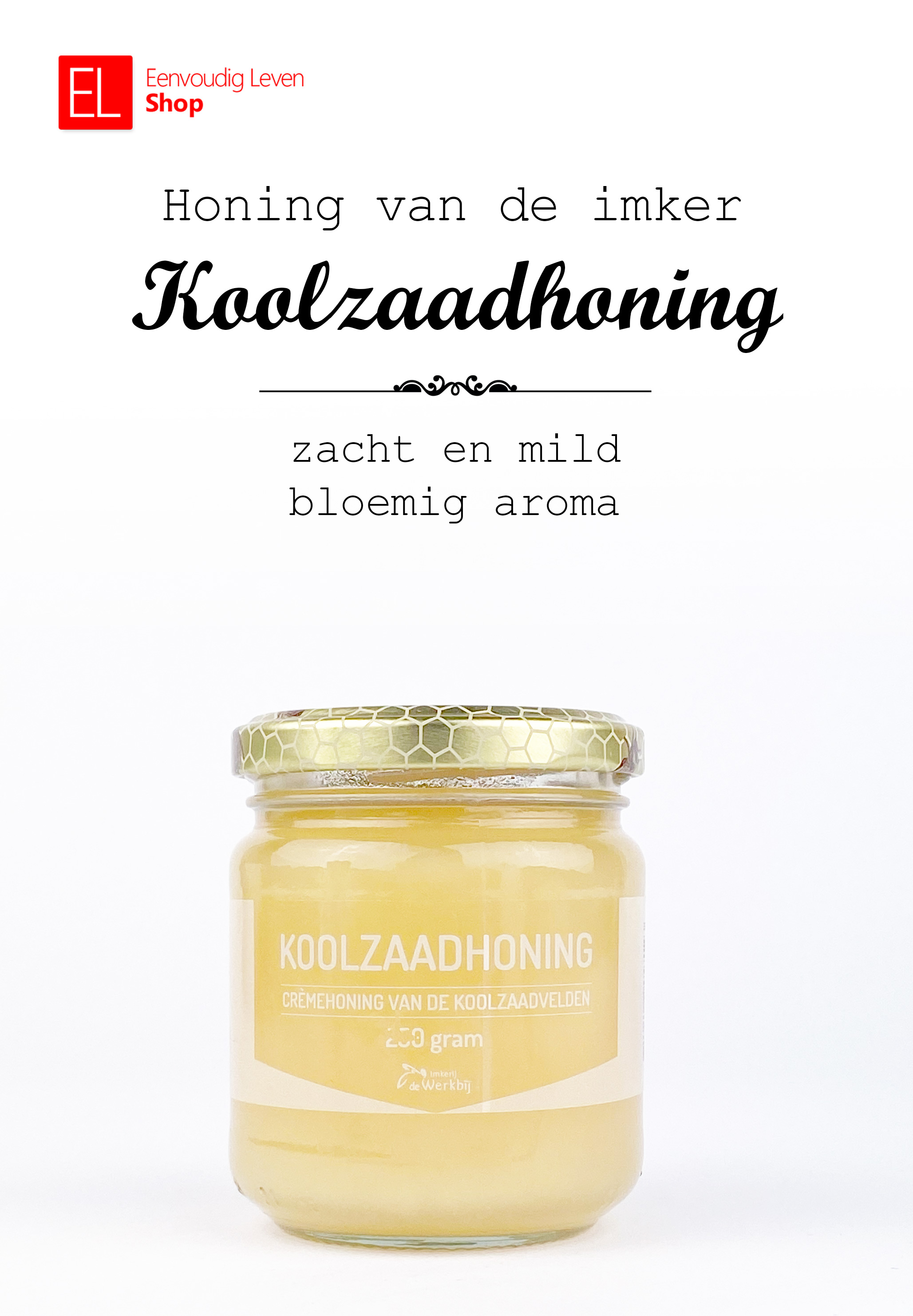 Honing van de imker - Koolzaadhoning - 250 gram