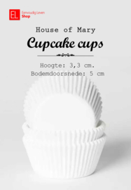 Cups - cupcake - wit - HOM - 50 stuks