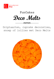 Chocolade - Deco melts - oranje - merk Funcakes