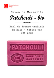 Savon de Marseille - 125 gr - Patchouli - Huile d 'Olive - AOP biologisch