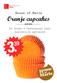 Cups - cupcake - House of Marie - oranje - 50 stuks