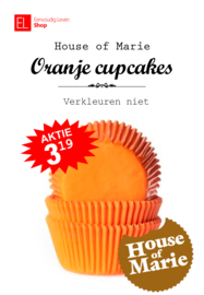 Cups - cupcake - House of Marie - oranje - 50 stuks