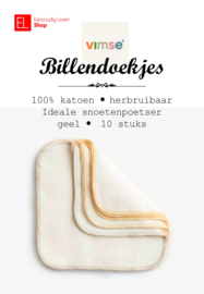 Vimse - Billendoekjes of snoetenpoetsers - geel - wasbaar - zacht eco-flanel - 10 stuks