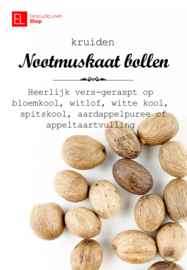 Kruiden - Nootmuskaat - bollen - 25 gram