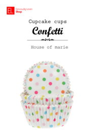 Cupcake cups - House of Marie - Confetti - 48 stuks