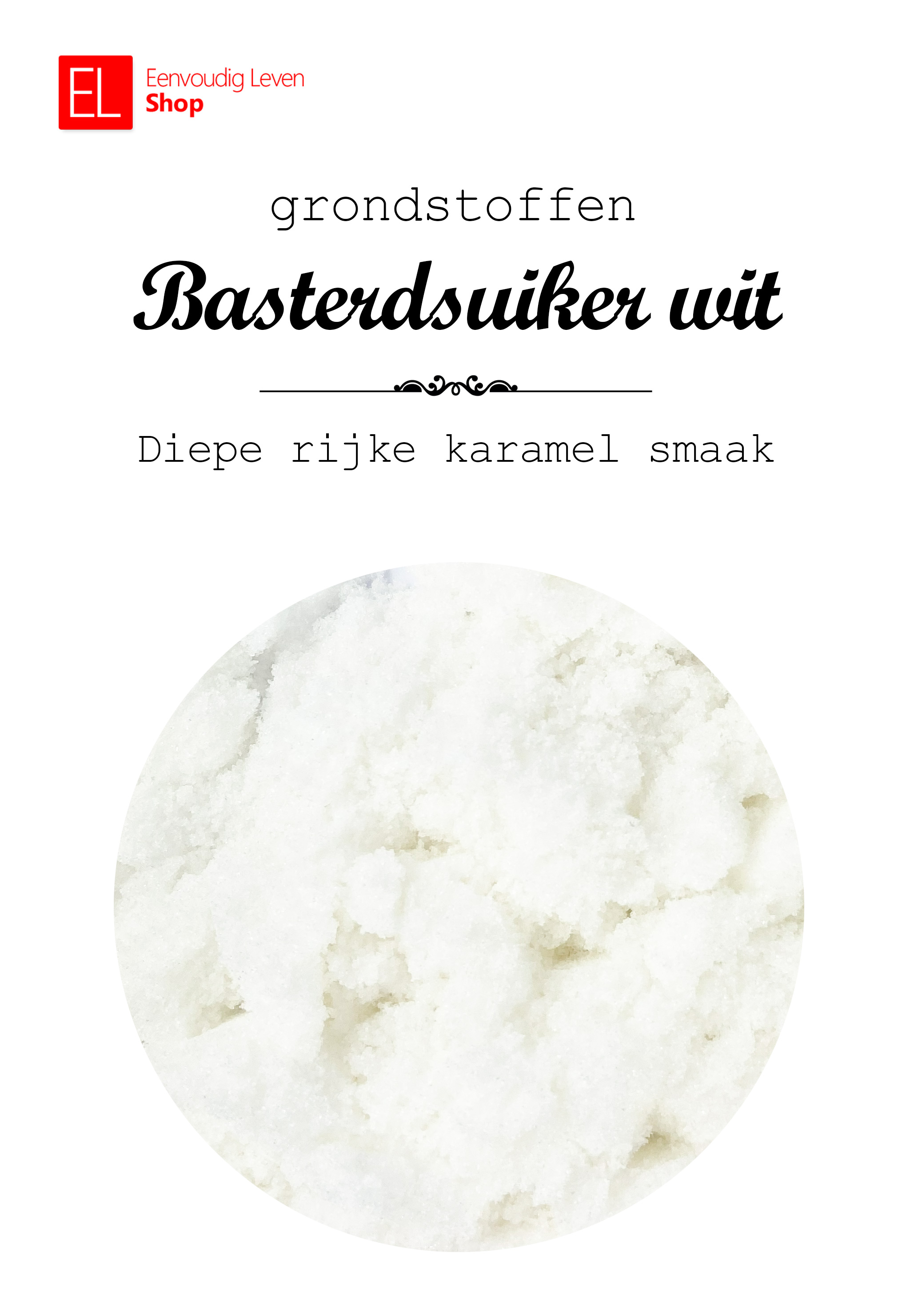 Suiker - Basterdsuiker - Wit-  500 gram