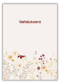 Wenskaart - Warme wildbloemen - Joke Ontwerpt