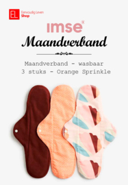 Imse - Orange Sprinkle - Maandverband Nacht - wasbaar - 3 stuks