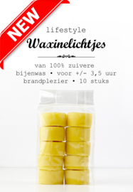 Waxinelichtjes - 100% zuivere bijenwas - 10 stuks