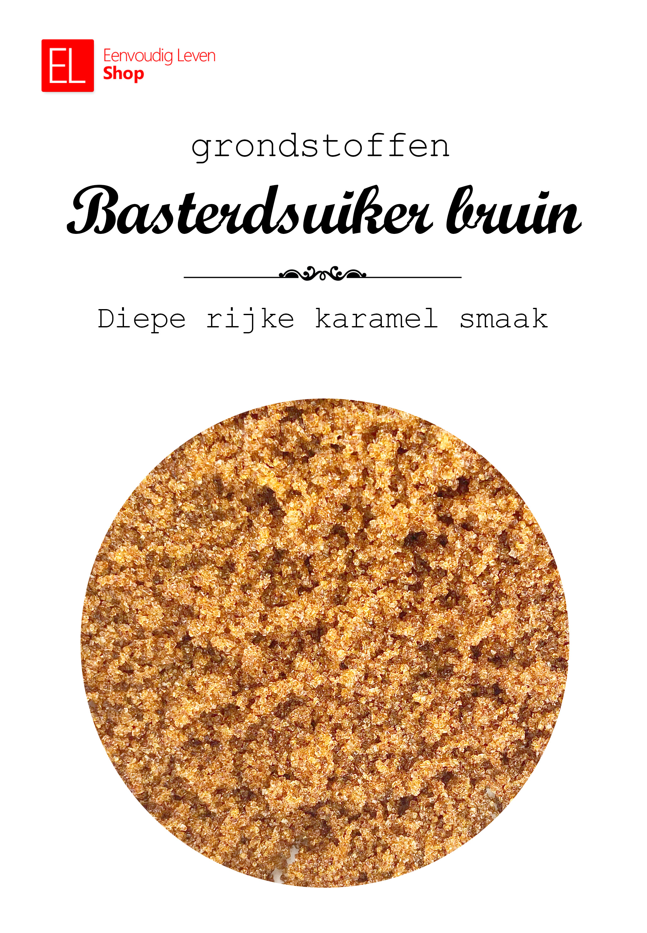 Suiker - Basterdsuiker - Bruin - 500 gram