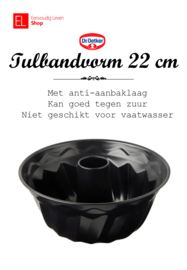 Bakvorm - Tulband - 22 centimeter - 2100 ml. - 5 jaar garantie