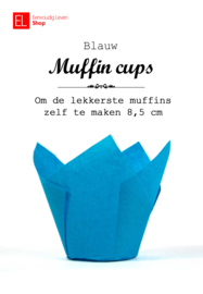 Cups - muffin - blauw - 50 stuks - tulp - 85 mm