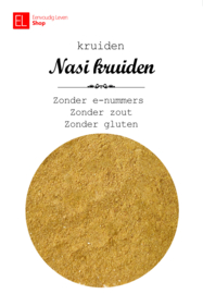 Kruidenmix - Nasikruiden - zonder zout - mengsel uit eigen keuken - 80 gram