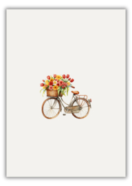 Wenskaart - Bloemenfiets - Joke Ontwerpt