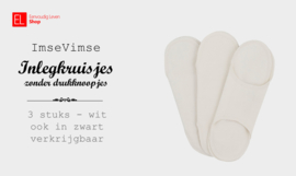 Imse - Wit - Inlegkruisjes - zonder drukknoopjes - 3 stuks