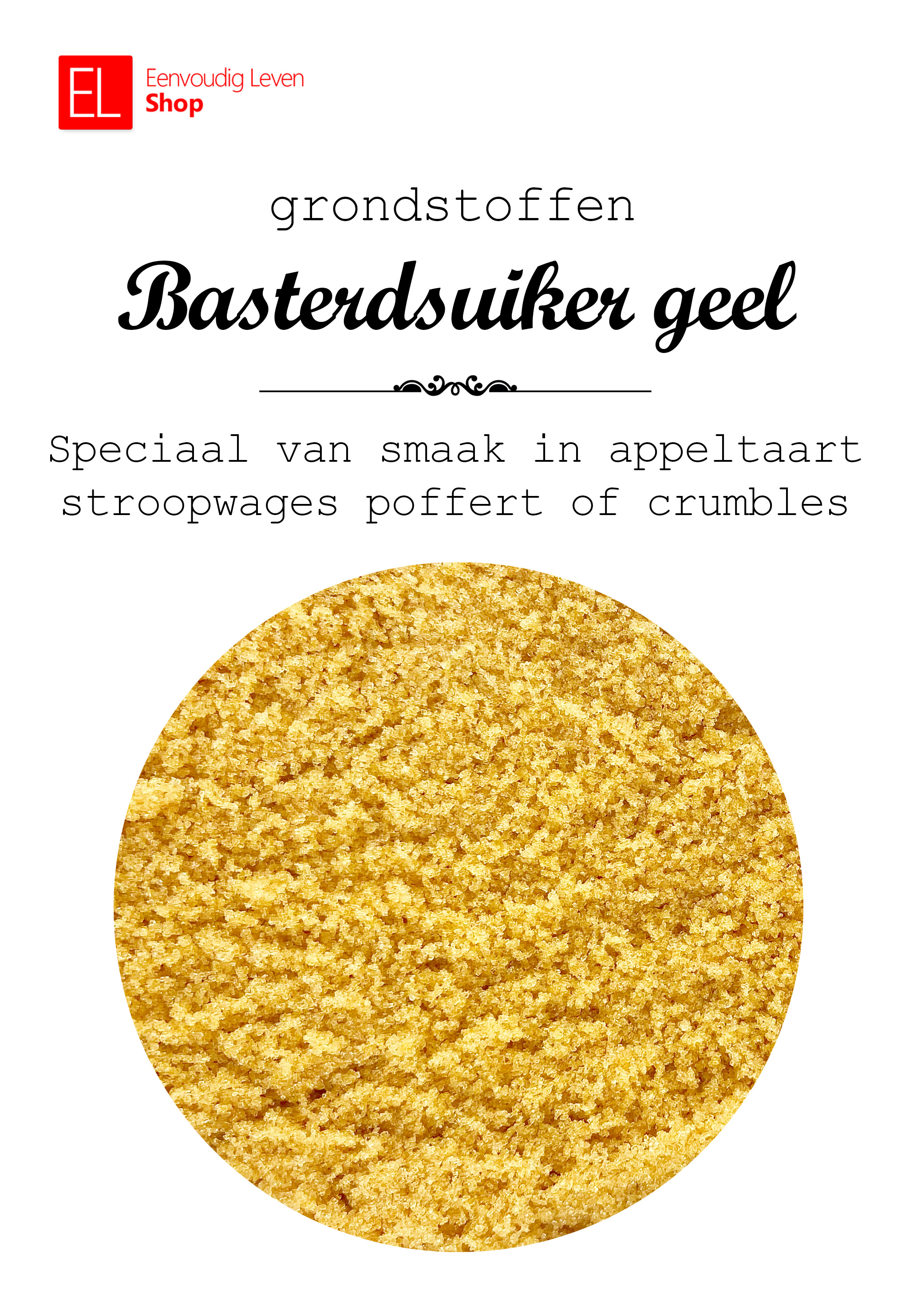 Suiker - Basterdsuiker - Geel - 500 gram