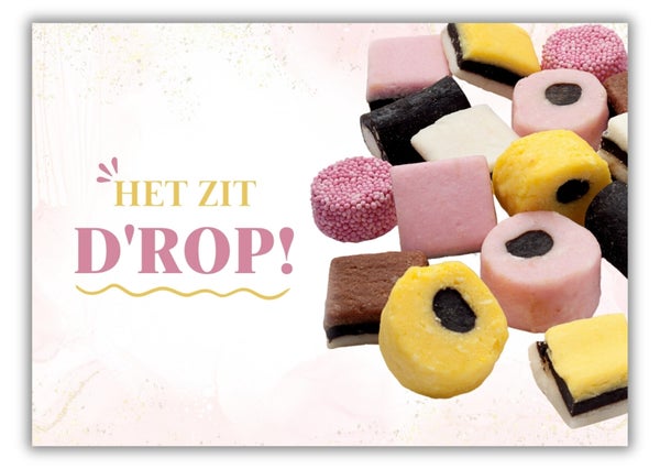Wenskaart - Het zit D'ROP! - Joke Ontwerpt