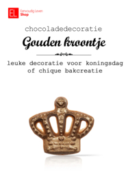 Chocolade - Taartdecoratie - Gouden kroontjes - 10 stuks