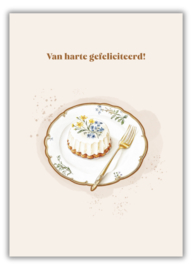Wenskaart - Taartfeestje - Joke Ontwerpt