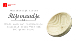 Rijsmandje Riet Rond  500-750 g  deeg (Ø20cm)