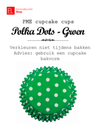 Cups - cupcake - PME - Polka Dots - groen - 30 stuks