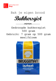 Gist - Bruggeman - Gedroogde bakkersgist - 500 gram