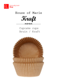Cupcake cups - House of Marie - Kraft / Bruin - 48 stuks